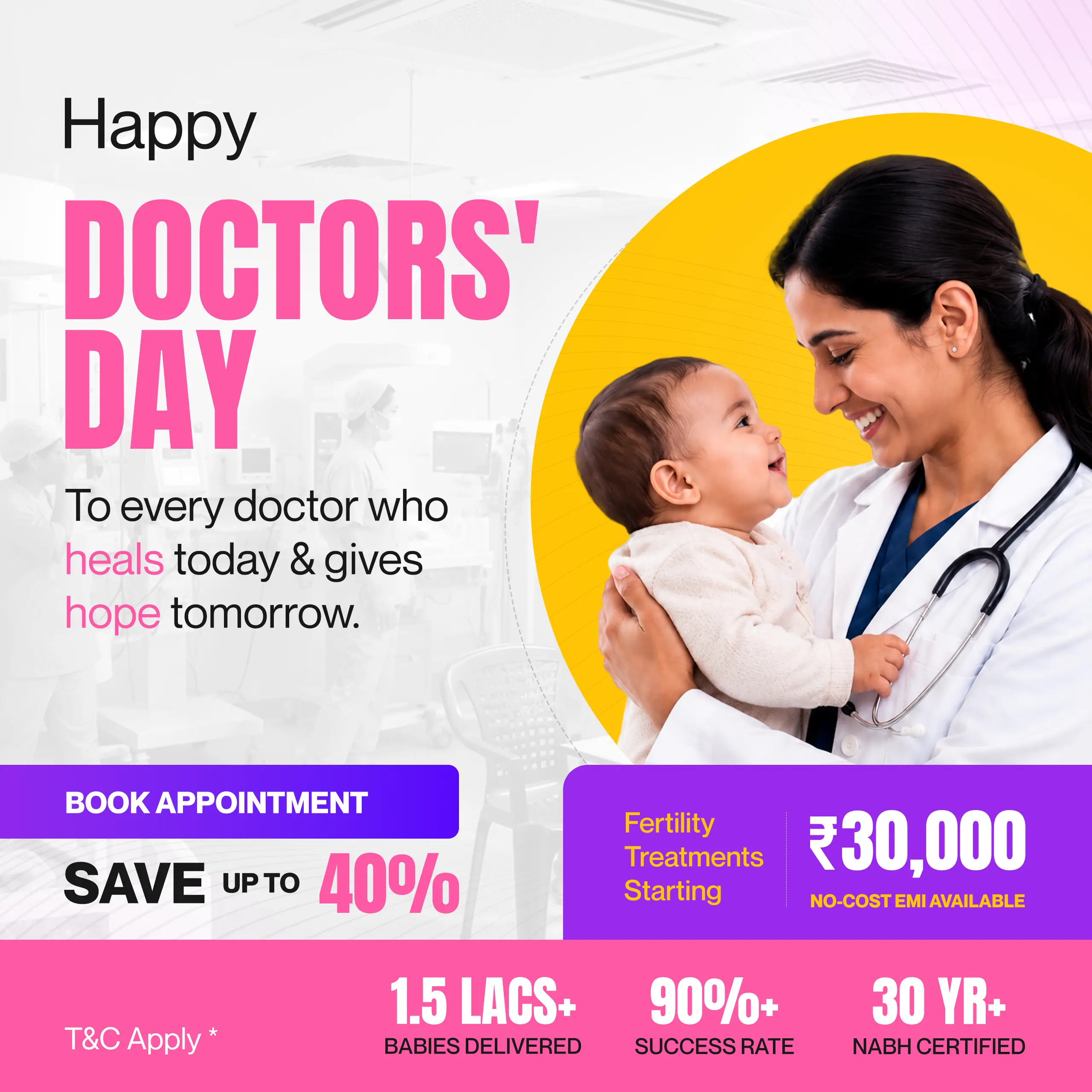Javitri Hospital Lucknow Doctors Day celebration banner