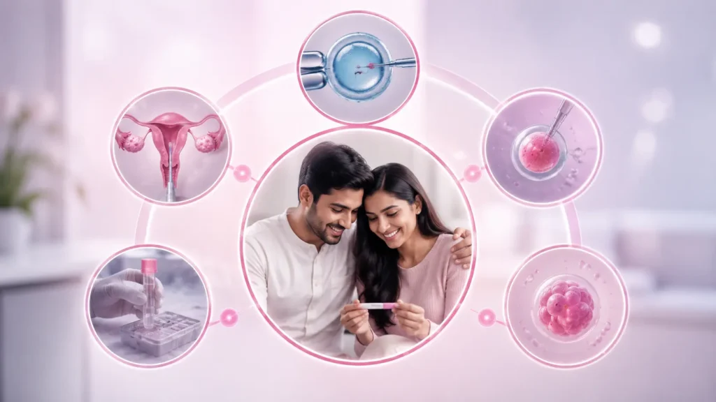 Explore different types of IVF treatment, including Conventional IVF, ICSI, Natural Cycle IVF, and Mini IVF, to find the most suitable fertility treatment based on your medical condition and reproductive goals.
